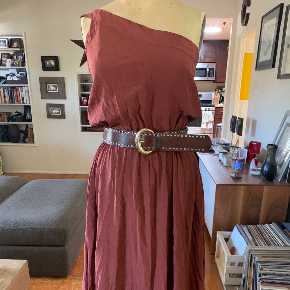 Silk One Shoulder Vintage Dress
